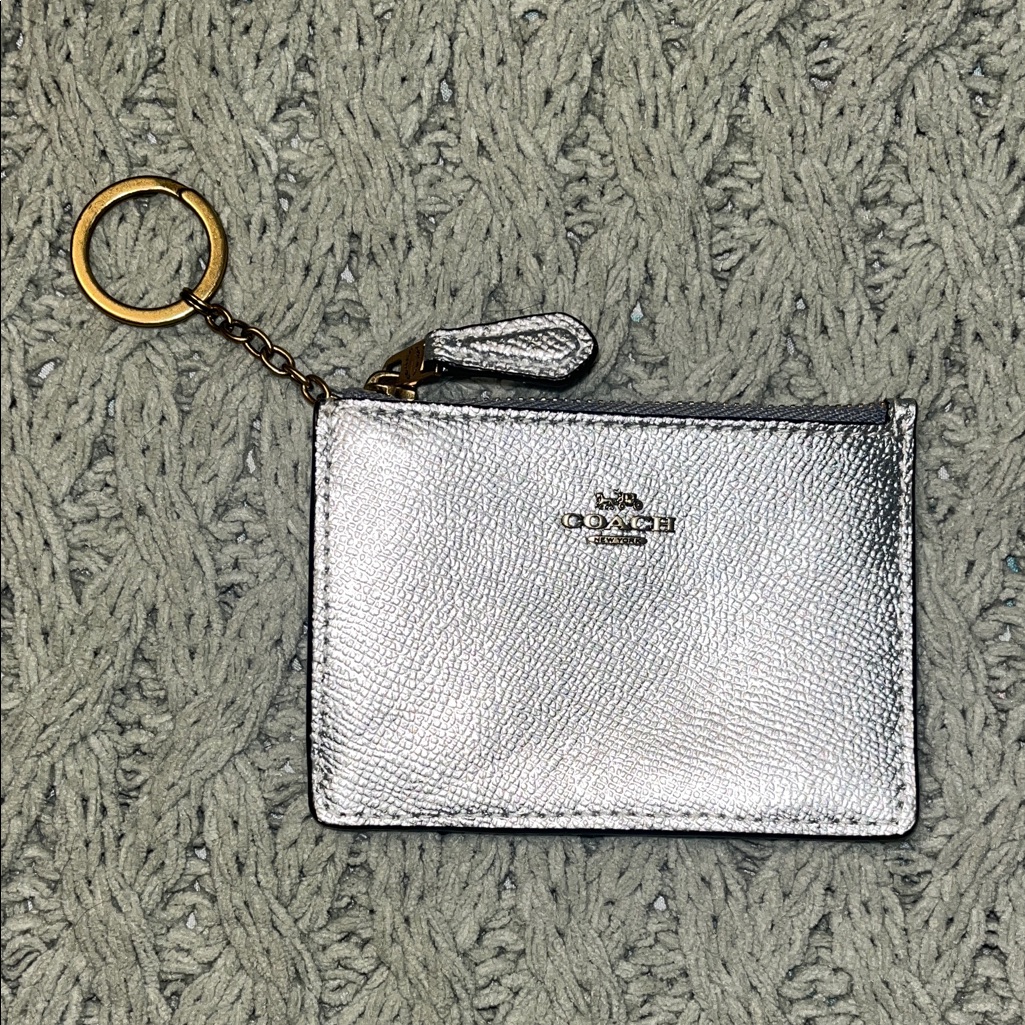 Coach Metallic Silver Key Holder